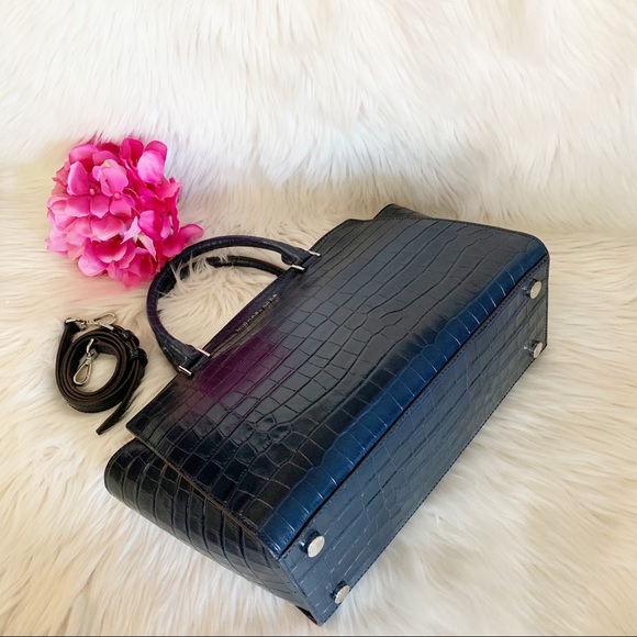 Michael Kors Selma Croc Embossed Leather Satchel - Picture 4 of 8